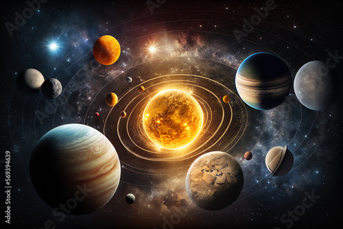Solar System, Ai Generative photo
