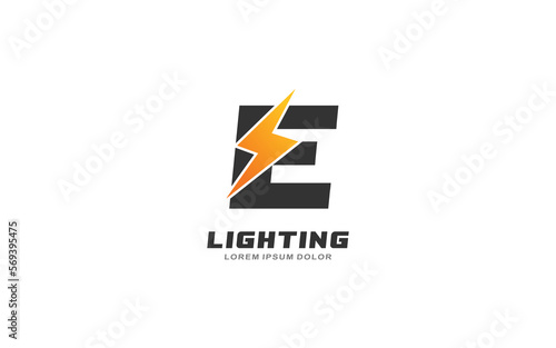 Free Download E Logo with lightning letter concept for template - GFXLoad