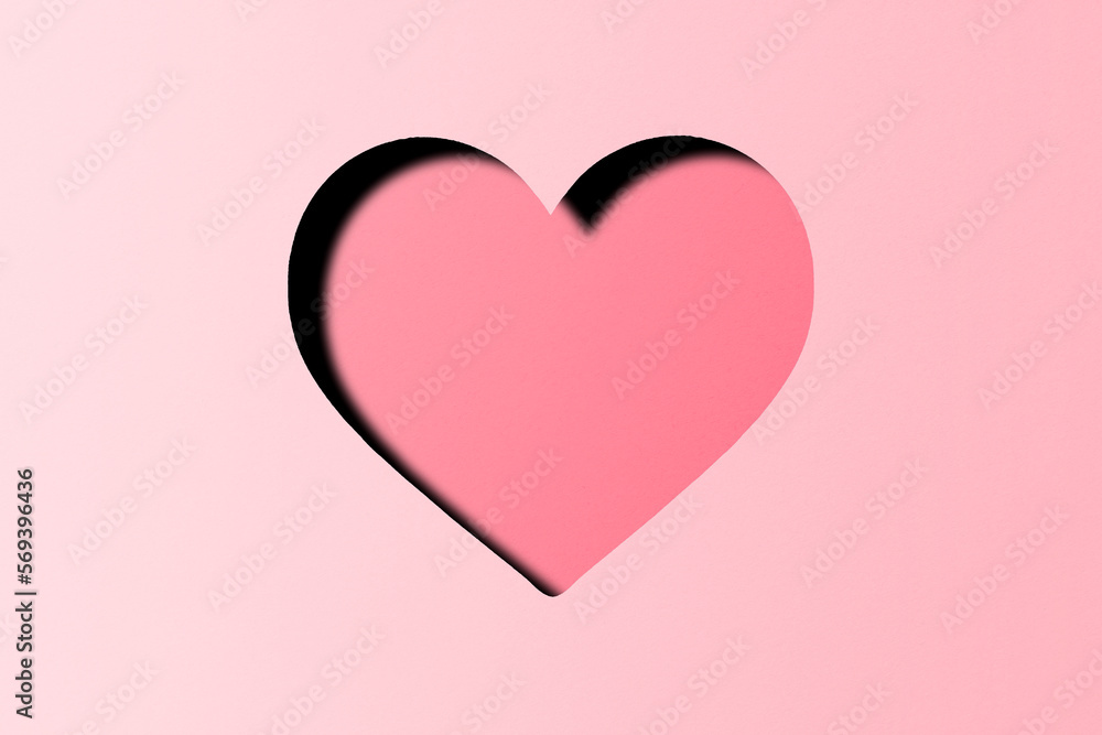 pink paper cut heart shape festive valentines day