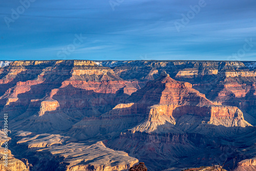 Morning light after sunrise in the Grand Canyon National Park in Arizona