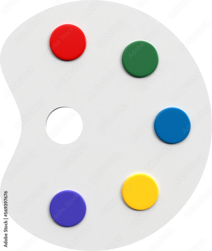 3D white color palette. 3D render illustration. 3D white color palette. 3D render illustration.