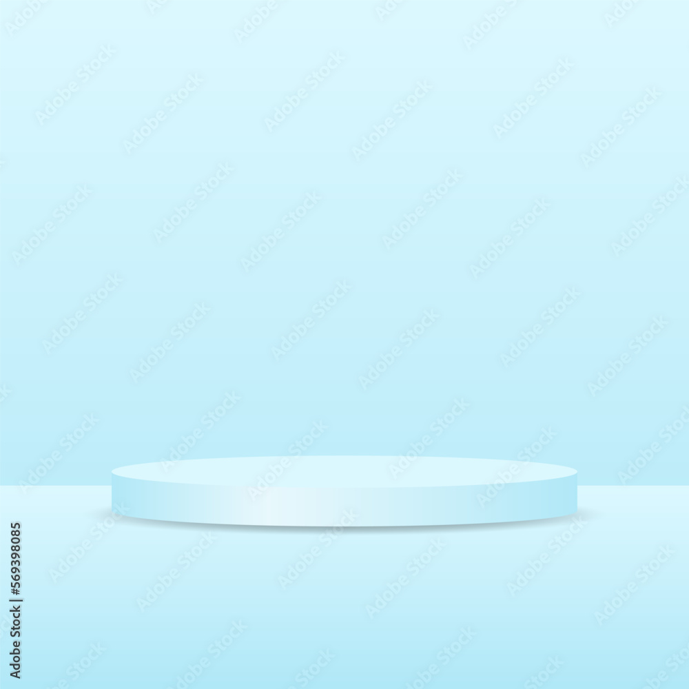 blank round pedestal. blue circular podium for outstanding luxury product advertising display on color background with minimal style in studio room blank round pedestal. blue circular podium for outstanding luxury product advertising display on color background with minimal style in studio room