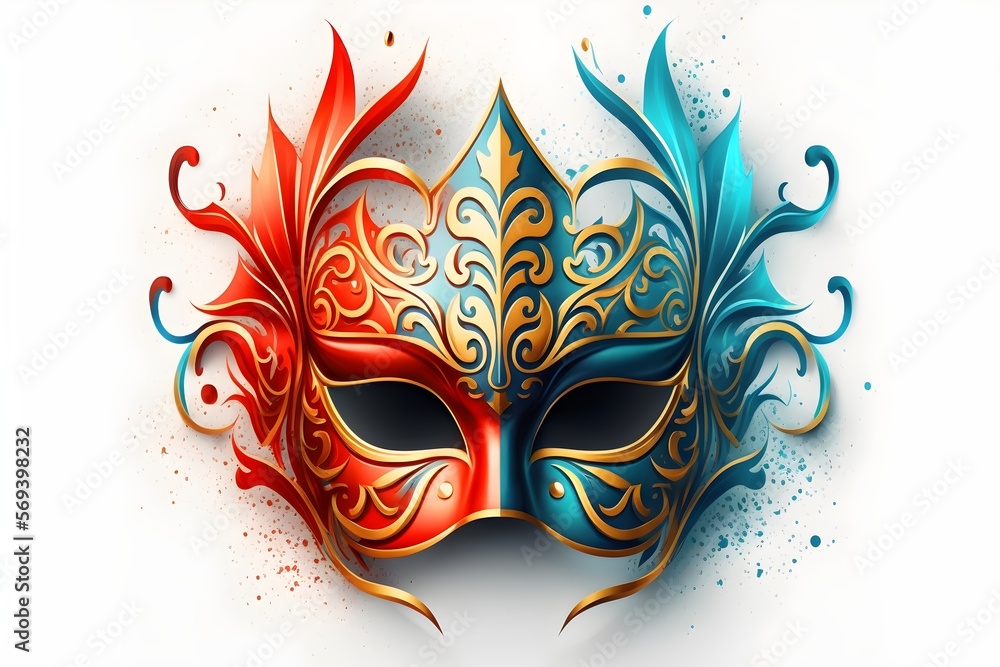 A beautiful and elegant carnival mask icon. Generative AI. A beautiful and elegant carnival mask icon. Generative AI.