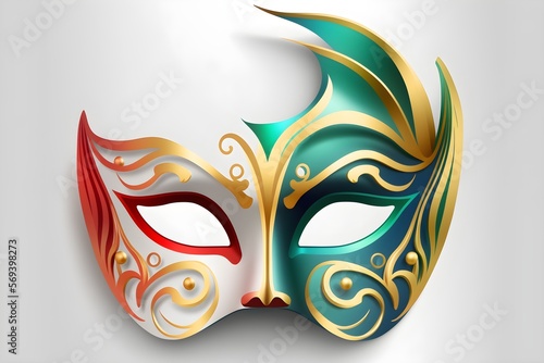 A beautiful and elegant carnival mask icon. Generative AI. © unik