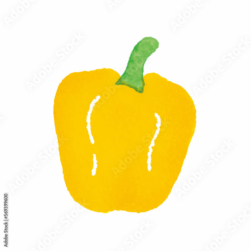 パプリカ　野菜　ベジタブル　手描き　イラスト