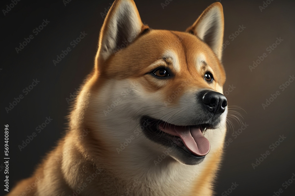 happy shiba inu dog created by generative AI happy shiba inu dog created by generative AI