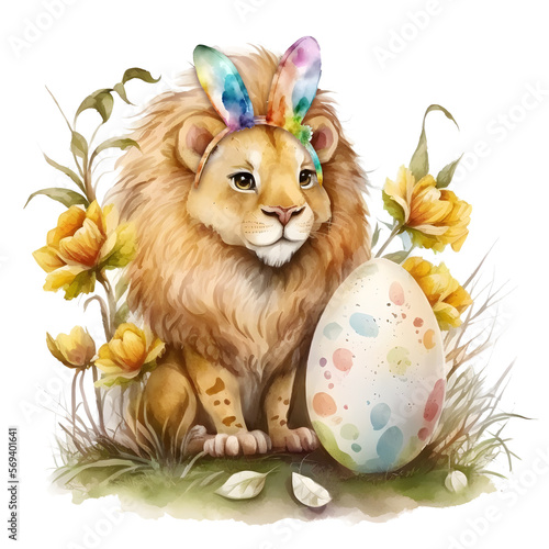 Easter Bunny Lion Cliparts Bundle