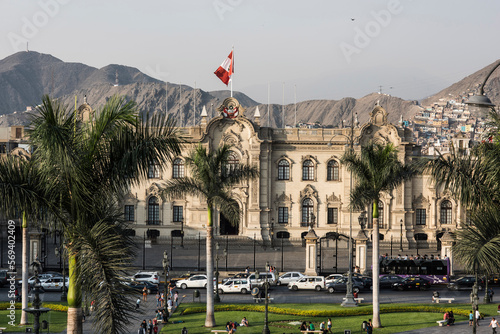 Lima, Peru: Government Palace , Residence of the President ,known as House of Pizarro in the Historic Centre of Lima, Unesco World Heritage Site