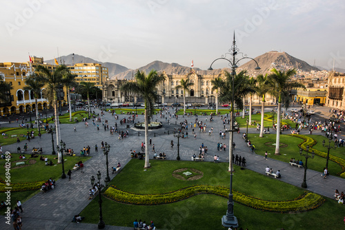 Lima, Peru: Government Palace , Residence of the President ,known as House of Pizarro in the Historic Centre of Lima, Unesco World Heritage Site