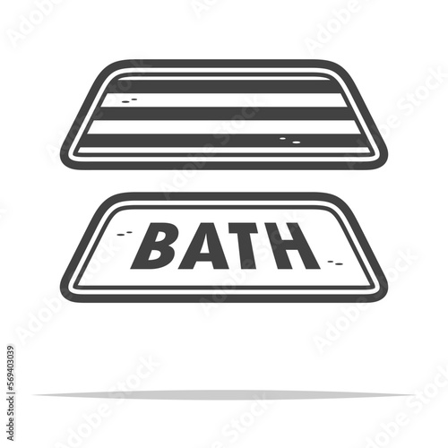 Bath mat icon transparent vector isolated