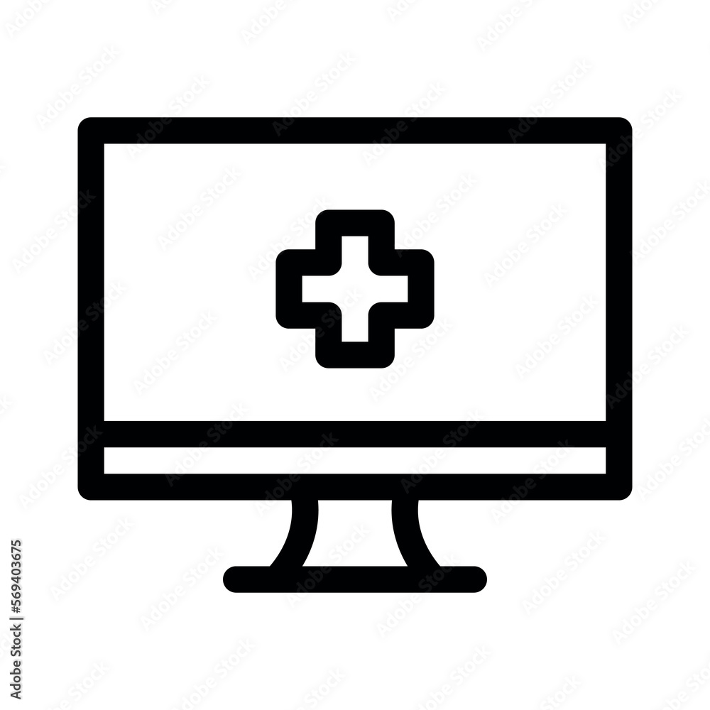 Online medical help icon on white background. Medical Icons. Linear style sign for mobile concept and web design. Vector Illustration Online medical help icon on white background. Medical Icons. Linear style sign for mobile concept and web design. Vector Illustration