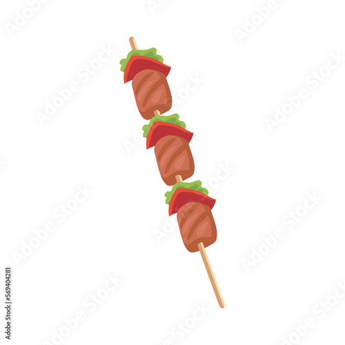 meat skewer illustration