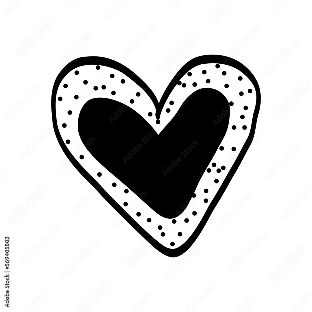 Vector clipart heart in doodle style isolated on white background. Vector clipart heart in doodle style isolated on white background.