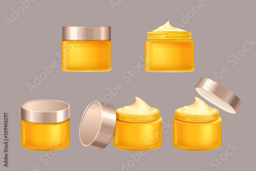 3D face cream jar set