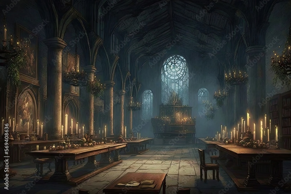 The Great Hall, complete with its floating candles, enchanted ceiling ...