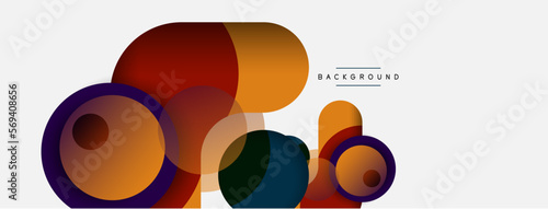 Creative geometric wallpaper. Minimal abstract background. Circles composition vector illustration for wallpaper banner background or landing page