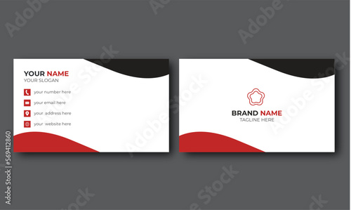 minimalist business card, unique business card, corporate business card, nice business card, red and black color business card,