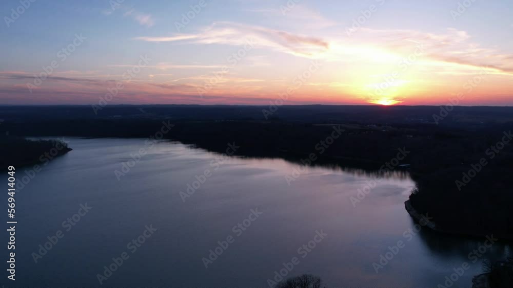 Aerial time lapse of clouds flying over Lake Monroe in Indiana. Aerial time lapse of clouds flying over Lake Monroe in Indiana.