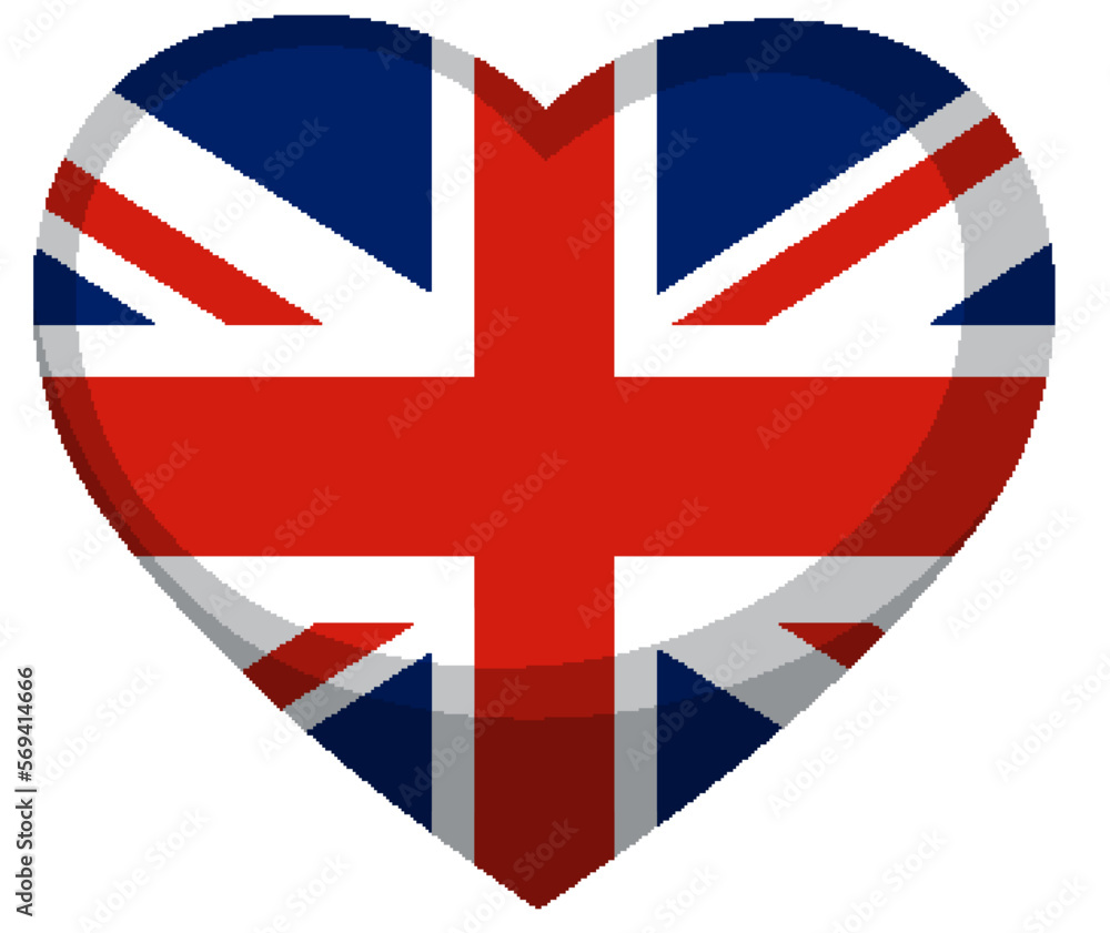 Obraz premium Flag of United Kingdom heart