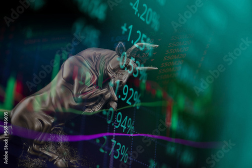 stock market bull vs bear graph stock market graph trading investment financial stock exchange financial stock graph chart business crisis crash loss grow up gain profits win up trend bullish bearish