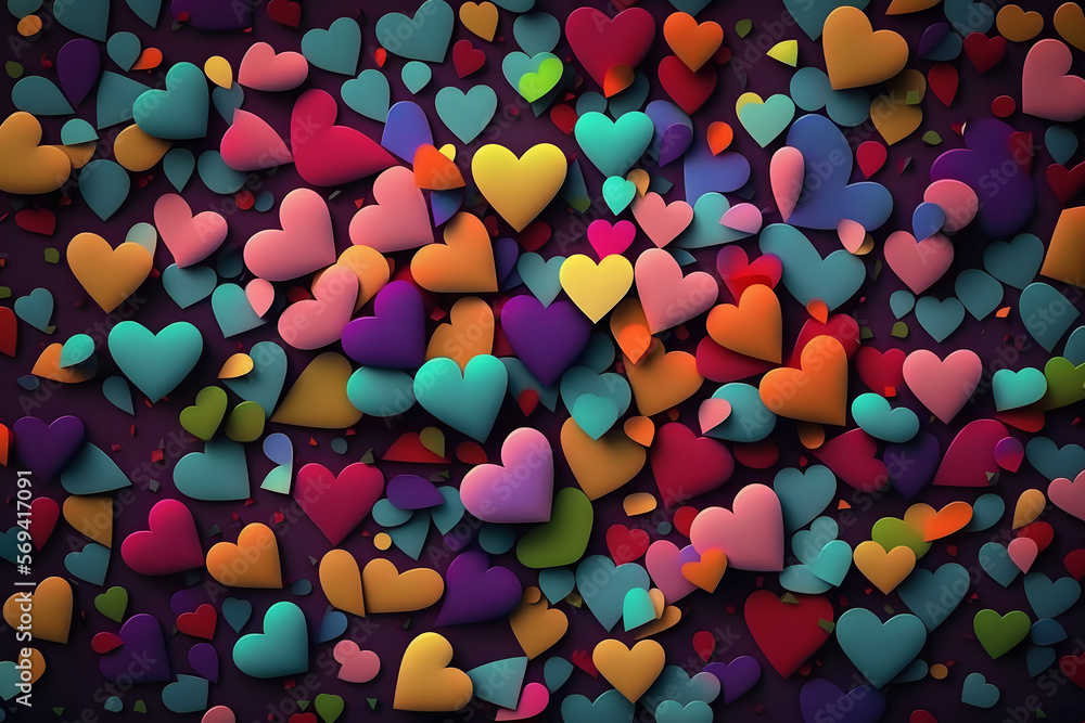 colorful heart abstract background