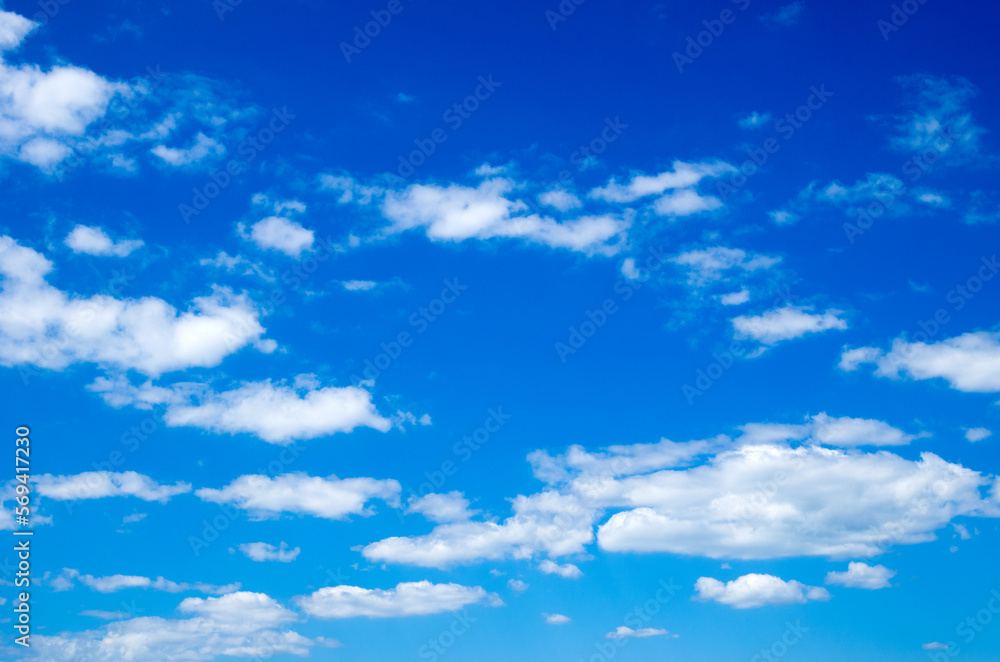 Fototapeta premium blue sky background with tiny clouds