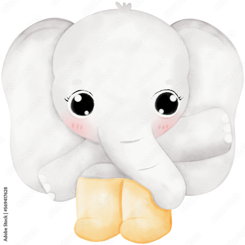 Cute Elephant and Raining Day illustration Cute Elephant and Raining Day illustration