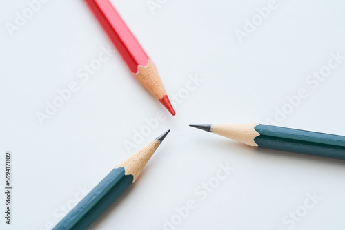 鉛筆と赤鉛筆のクローズアップ