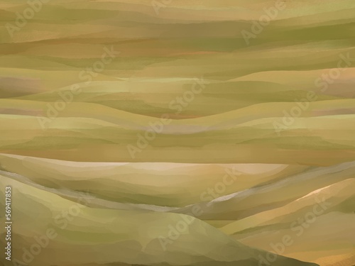 Grassland watercolor painting as background hand painted watercolor illustration.