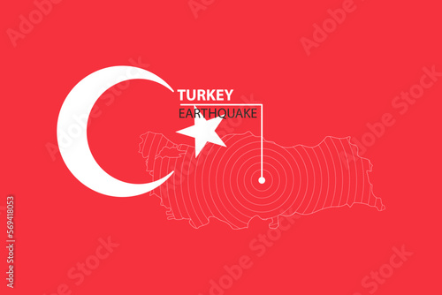 vector flag of the country of Turkey, and earthquake
