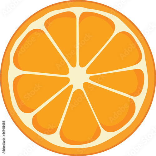 1 orange sliced, very colorful