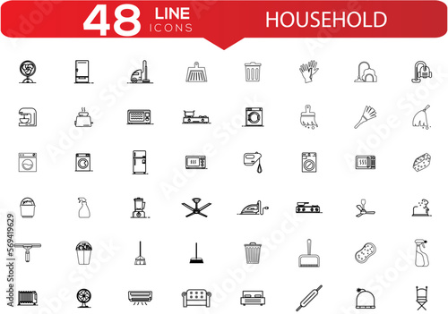 household icon set design