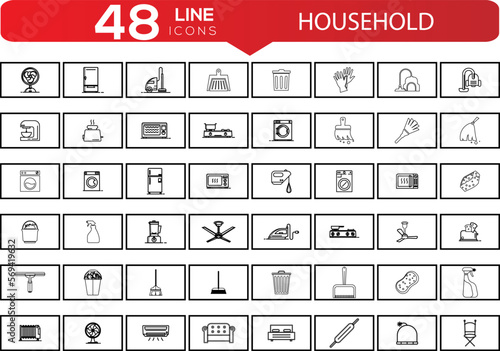 household icon set design