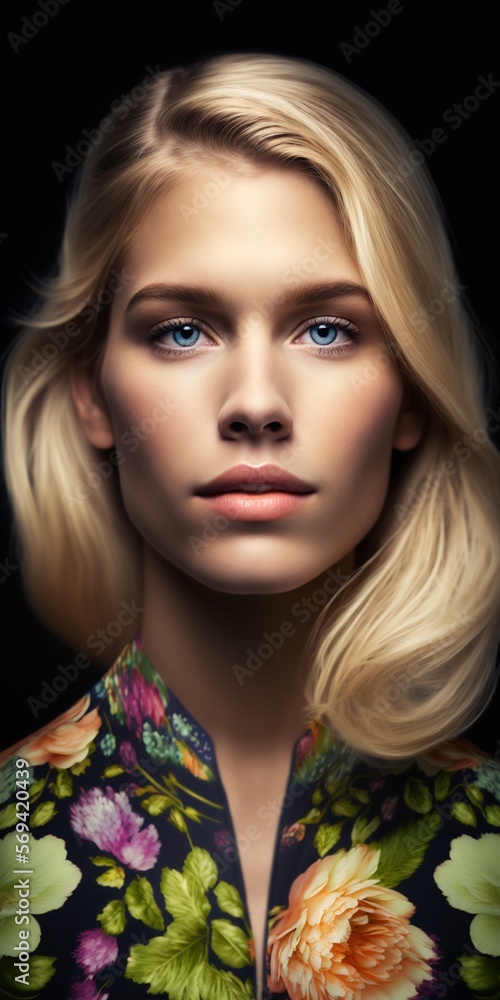 Portrait eines hübschen norwegisch schwedisch weiblichen Model im Fotostudio, ai generativ Portrait eines hübschen norwegisch schwedisch weiblichen Model im Fotostudio, ai generativ