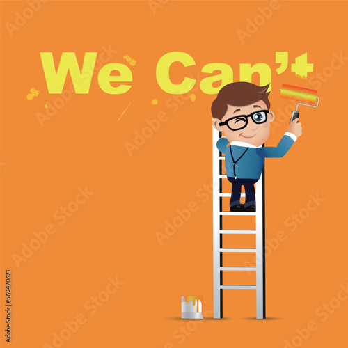 People Set - Business - Businessmen erasing the word we can't