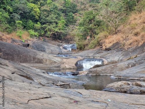 Kozhippara waterfalls in Kakkadampoyil, Calicut, Kerala, India. 