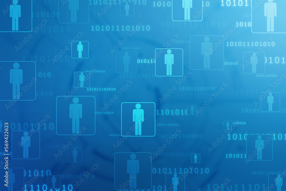 Obraz premium Business Network Concept Background, Social Networks and interaction concept, Digital Abstract Technology background, Social connection and networking background