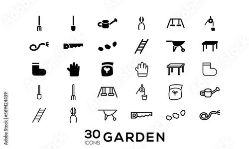 garden icon set design