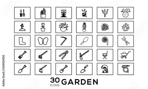 garden icon set design