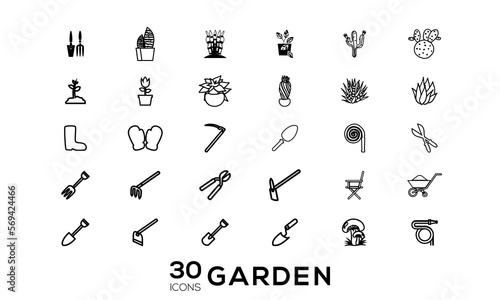 garden icon set design