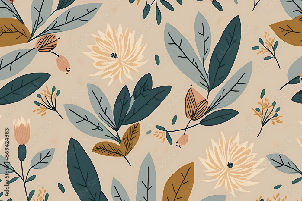 Whimsical Boho Flower Design, Generative AI Whimsical Boho Flower Design, Generative AI