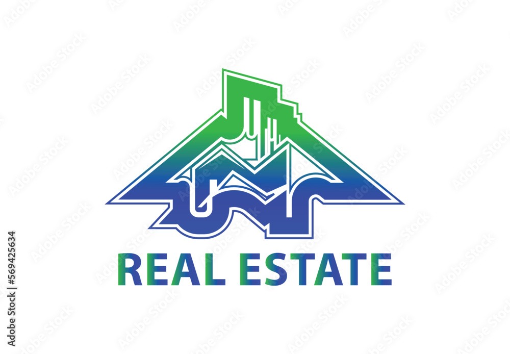 Real estate logo and icon design template Real estate logo and icon design template