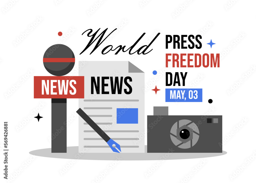 Naklejka premium World press freedom day