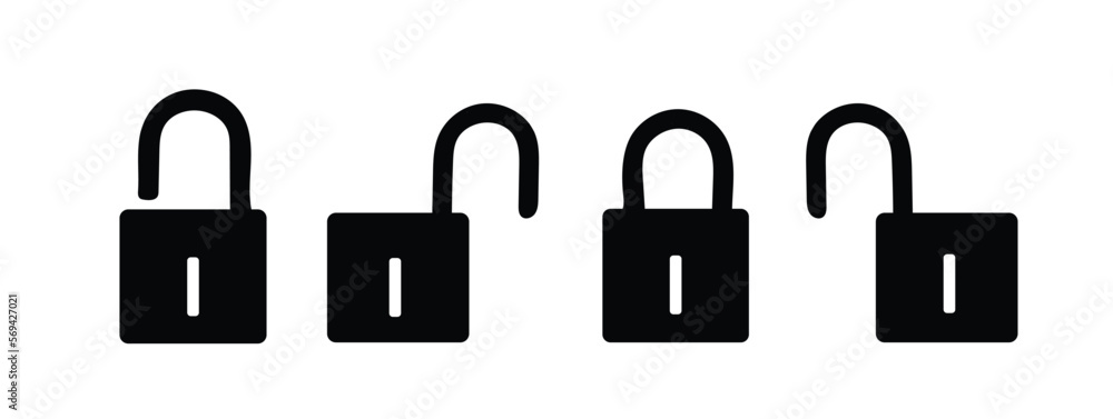 Lock Icon on white background. Vector illustration. Lock Icon on white background. Vector illustration.