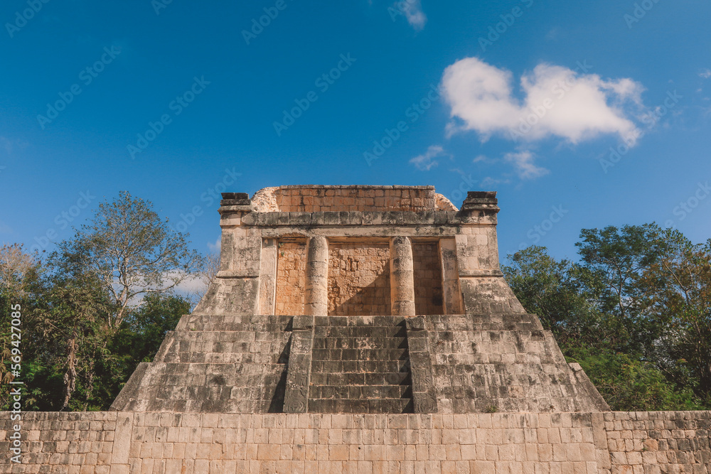 Ancient Ruins of the large pre-Columbian city Chichen Itza, built by the Maya people, Mexico