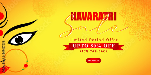 Vector illustration of Happy Navratri Sale banner template