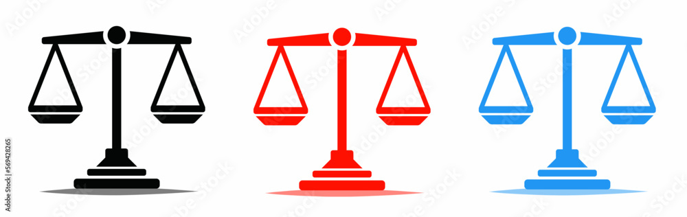 Illustration of colorful scales of justice icon. Stock vector. Illustration of colorful scales of justice icon. Stock vector.