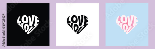 Warped text into the heart shape. Text wrap effect
