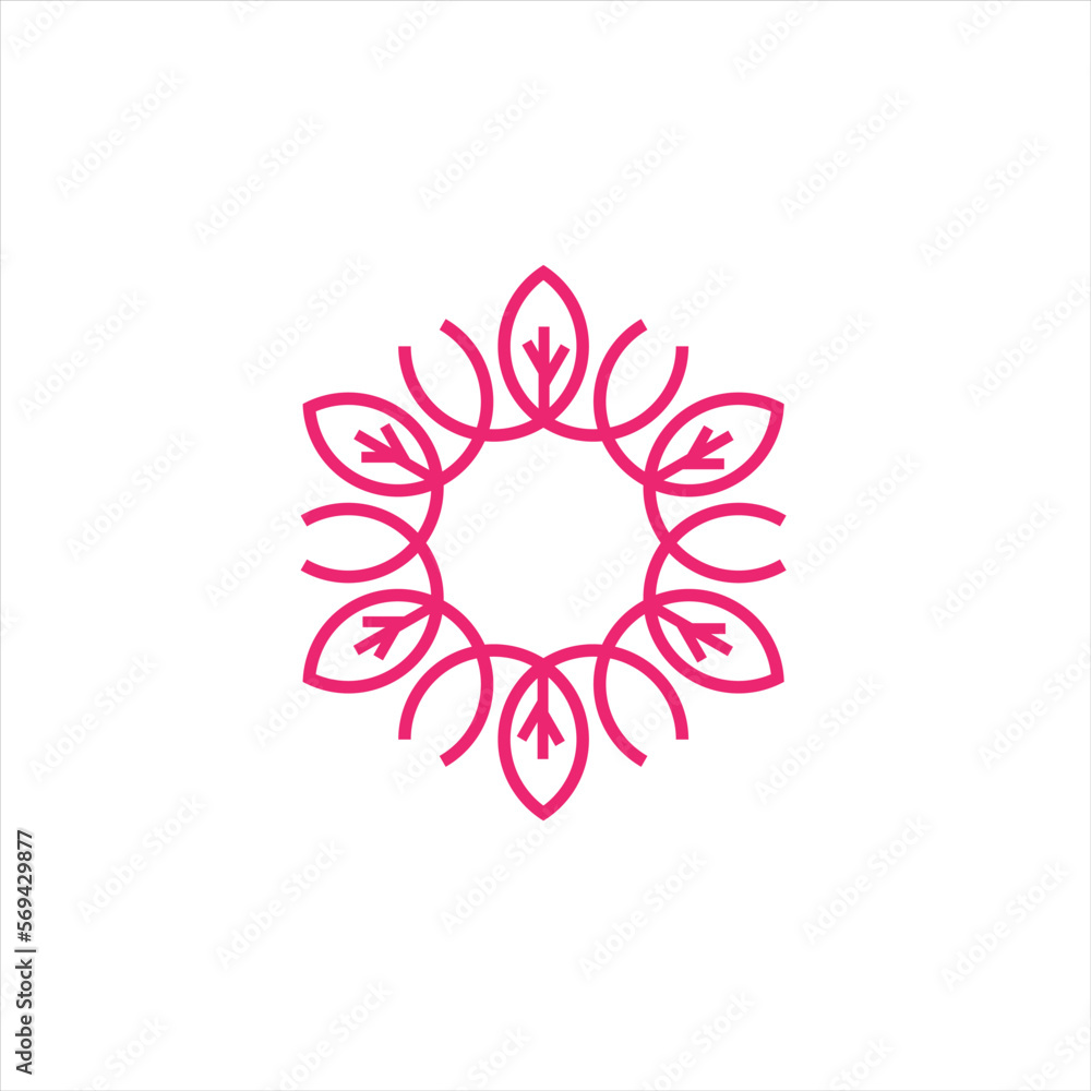 floral logo abstract element design ilustration.