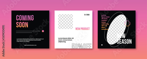 Gradient futuristic social media post template